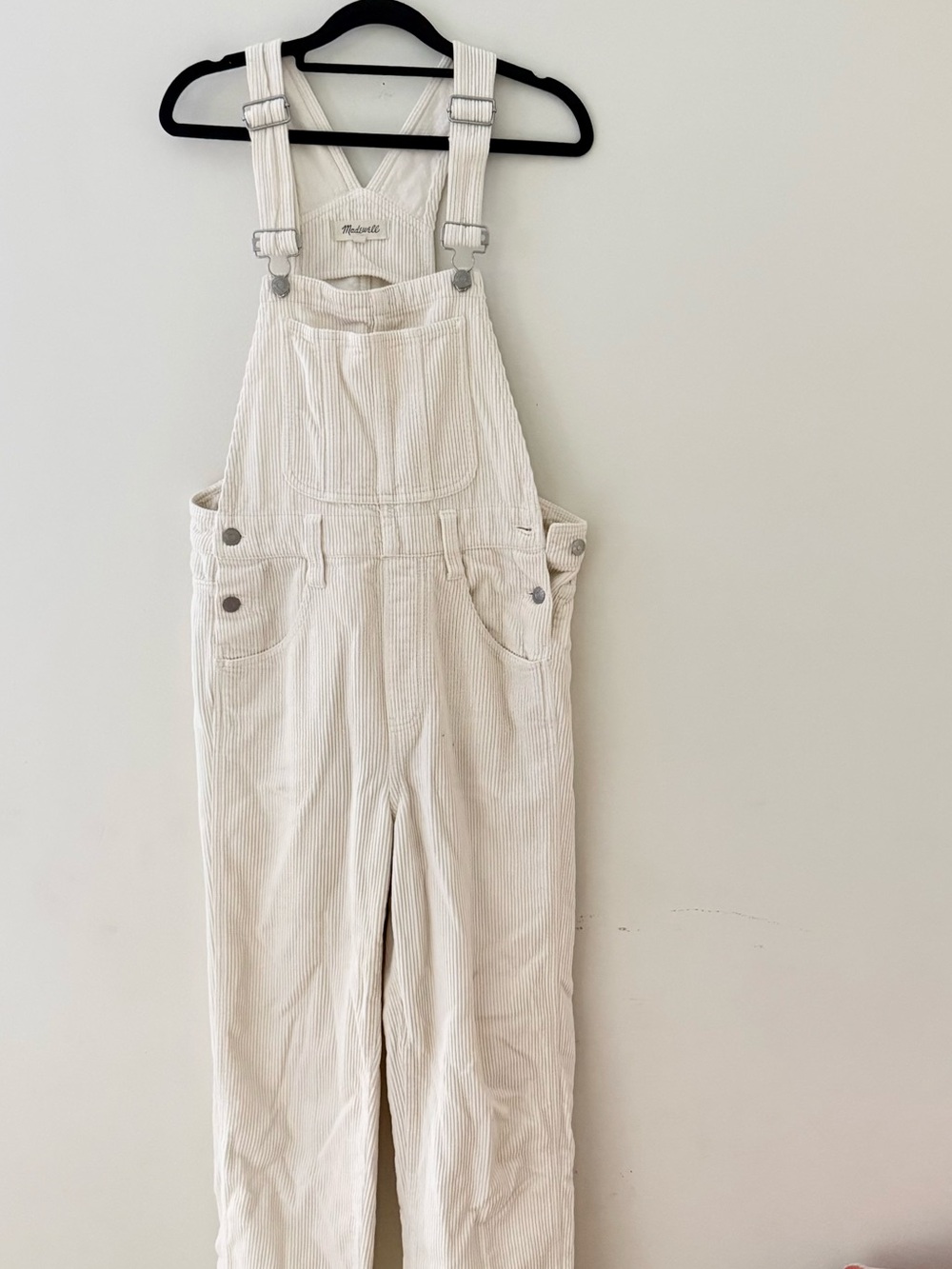 Madewell Cream Corduroy Women's Overalls
